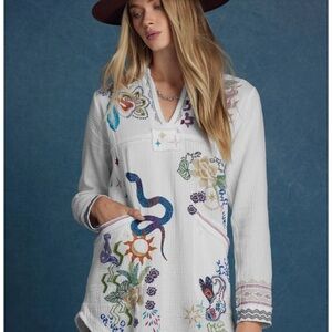 Brand New Without Tags Johnny Was Multicolor Embroidered Leyva Blouse Size Small